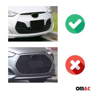 Hyundai Veloster Front Grill - Omac - S.Steel - Gloss Silver - 2012-2017